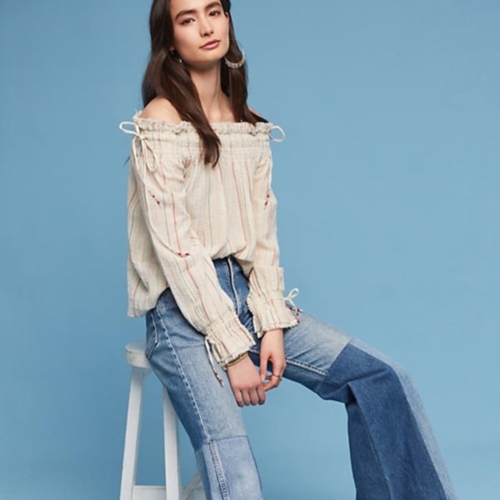 Anthropologie Love Sam Azalea Off Shoulder Blouse Top Small